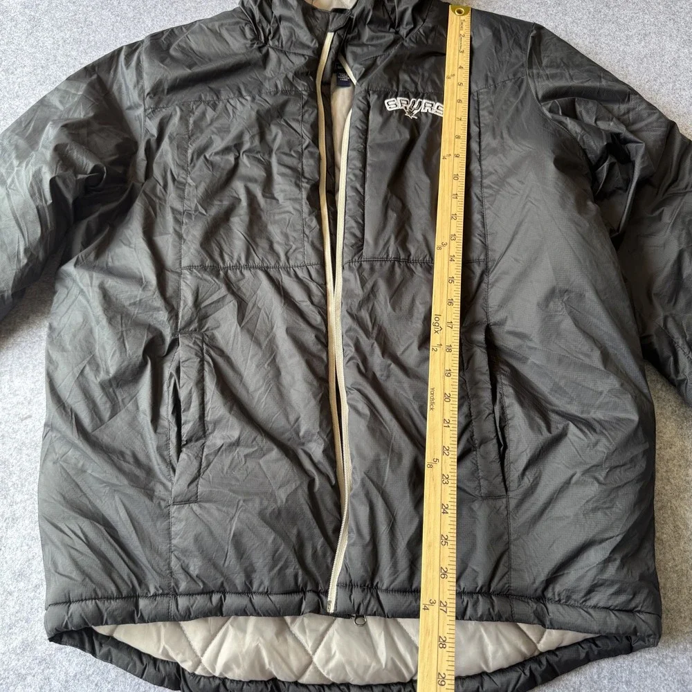 G-III Sports San Antonio Spurs Puffer‎ Jacket XL Black Quilted Hooded NBA